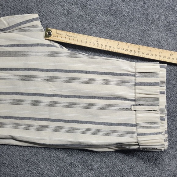 Zac & Rachel Pants Womens 12 Beige Gray Striped Wide Leg Pull On Casual Trousers - Picture 7 of 8